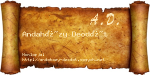 Andaházy Deodát névjegykártya